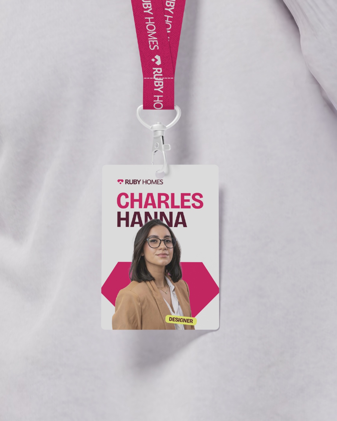 Ruby Homes lanyard and ID card for Charles Hanna, Designer